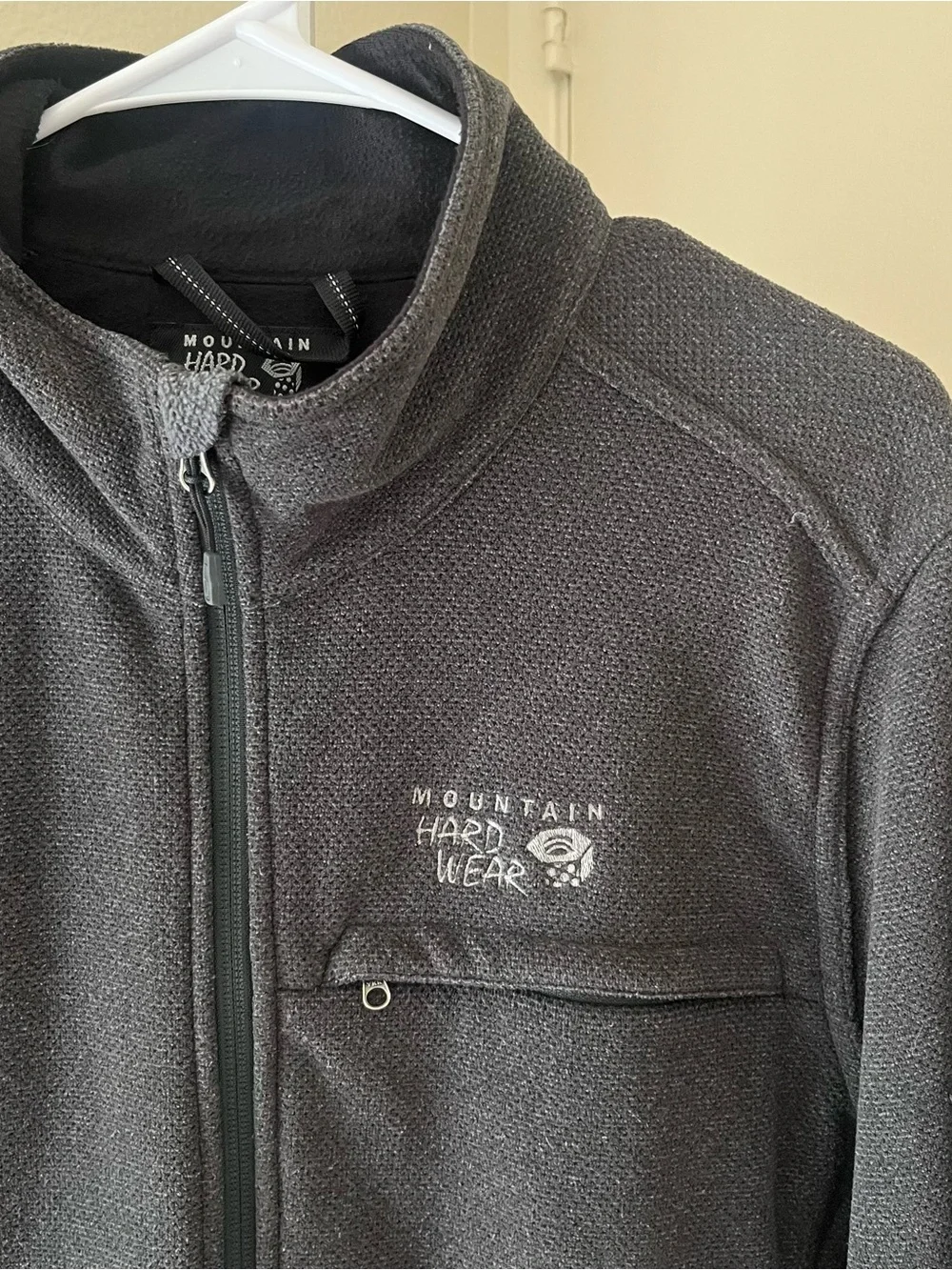 Mountain Hardwear Full Zip Fleece Jacket Gray Textured OM5961 Size M